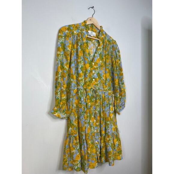 NWT Birds of Paradis Yulia Long Sleeve Fit & Flare Shirtdress in Golden Briar - Picture 3 of 8